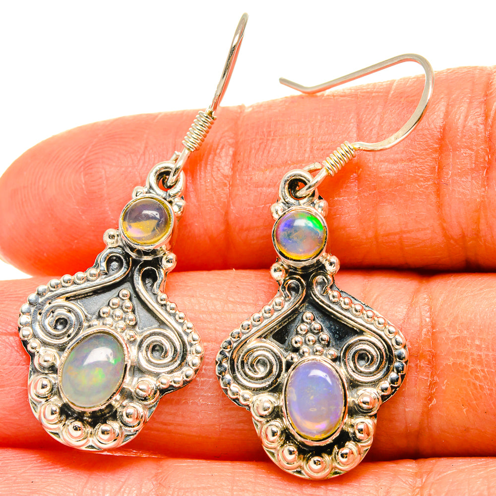 Ethiopian Opal Earrings handcrafted by Anasilvercos - EARR425673