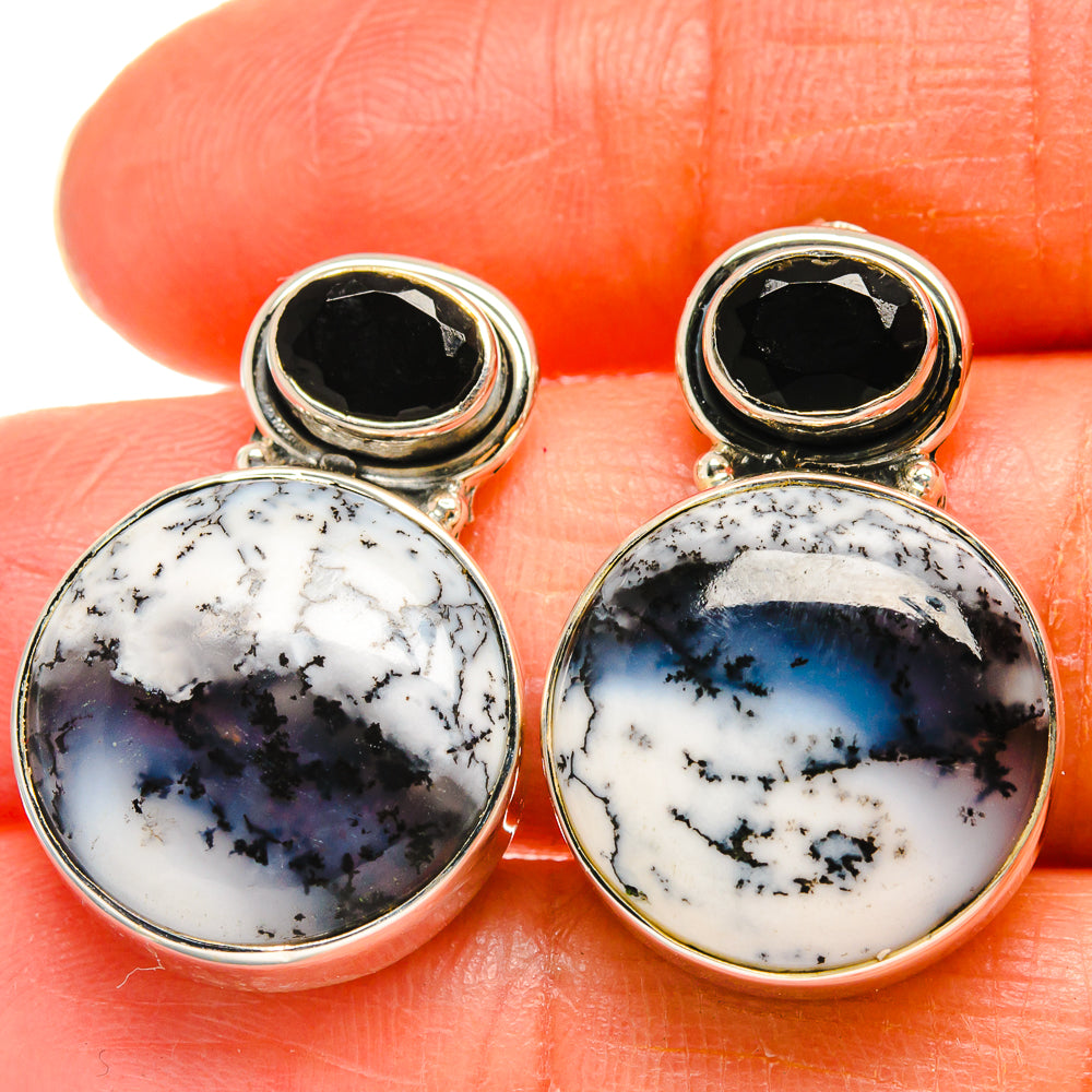 Dendritic Opal Earrings handcrafted by Anasilvercos - EARR425674