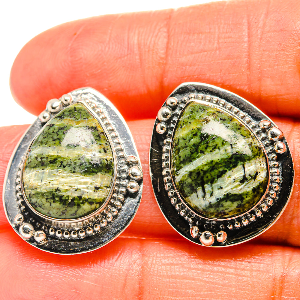 Lizard Jasper Earrings handcrafted by Anasilvercos - EARR425690