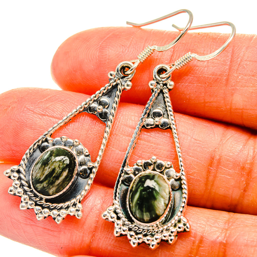 Seraphinite Earrings handcrafted by Anasilvercos - EARR425696