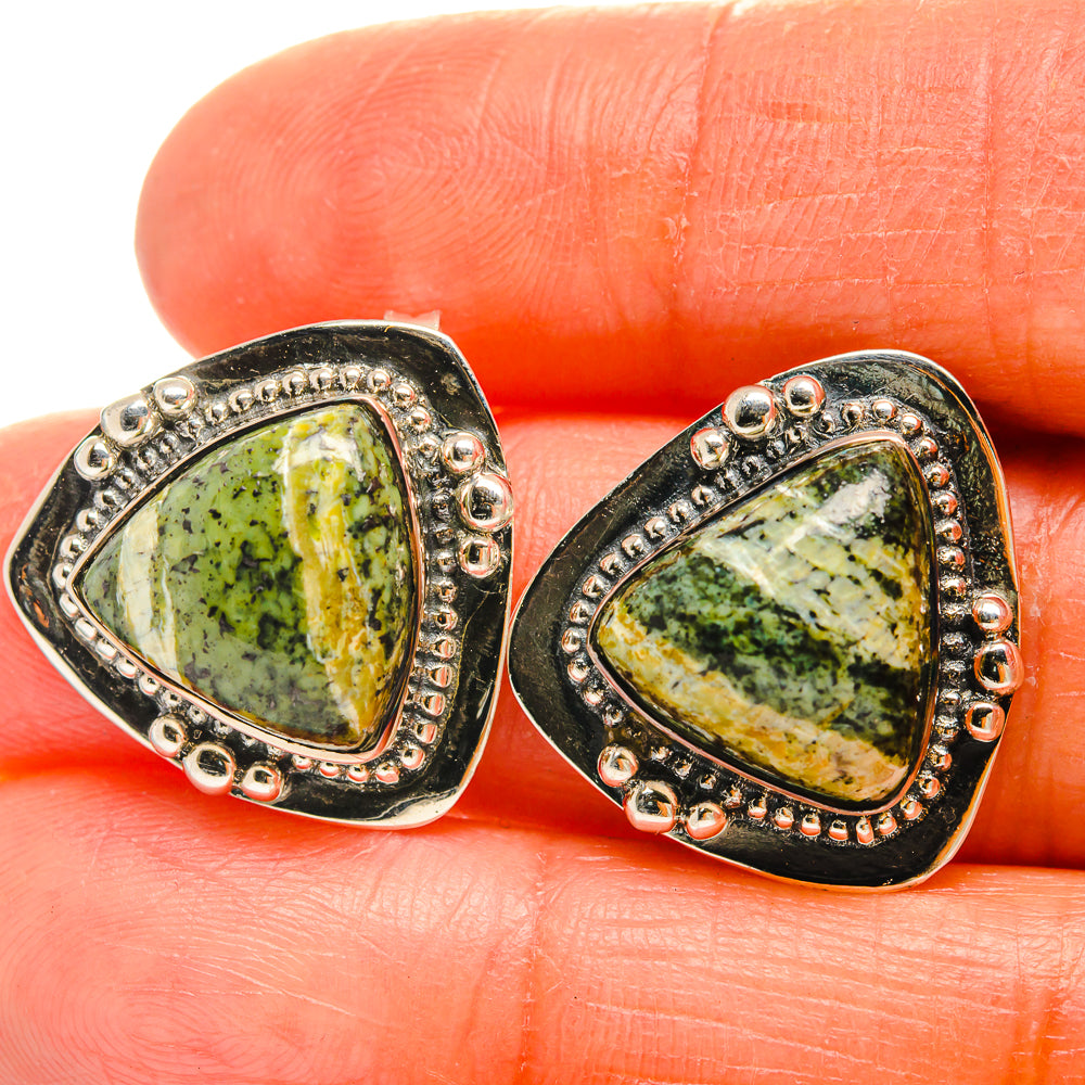 Lizard Jasper Earrings handcrafted by Anasilvercos - EARR425709