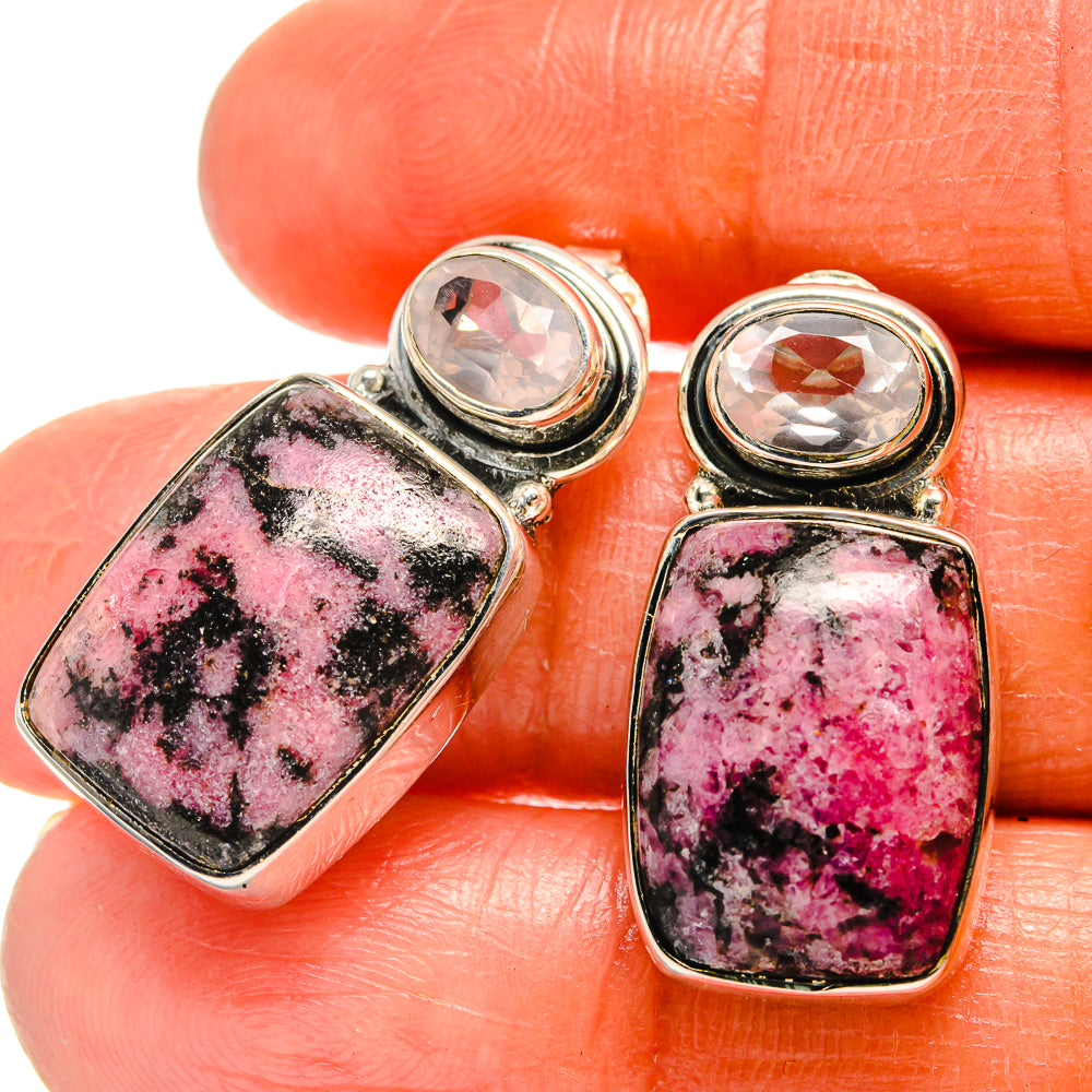 Rhodonite Earrings handcrafted by Anasilvercos - EARR425719