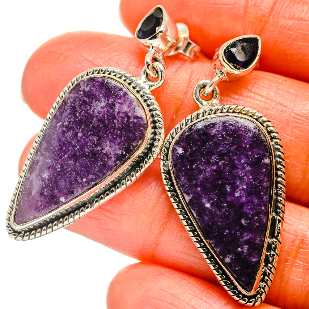 Lepidolite Earrings handcrafted by Anasilvercos - EARR425724