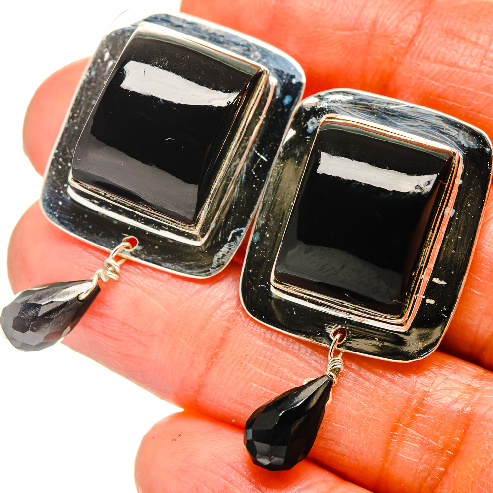Black Onyx Earrings handcrafted by Anasilvercos - EARR425729