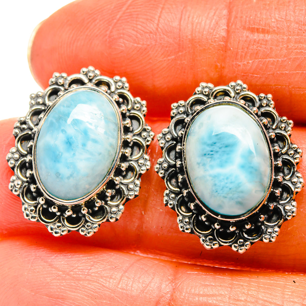 Larimar Earrings handcrafted by Anasilvercos - EARR425732