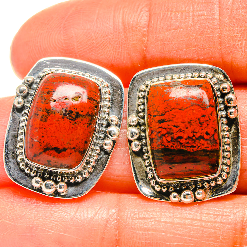 Bloodstone Earrings handcrafted by Anasilvercos - EARR425742