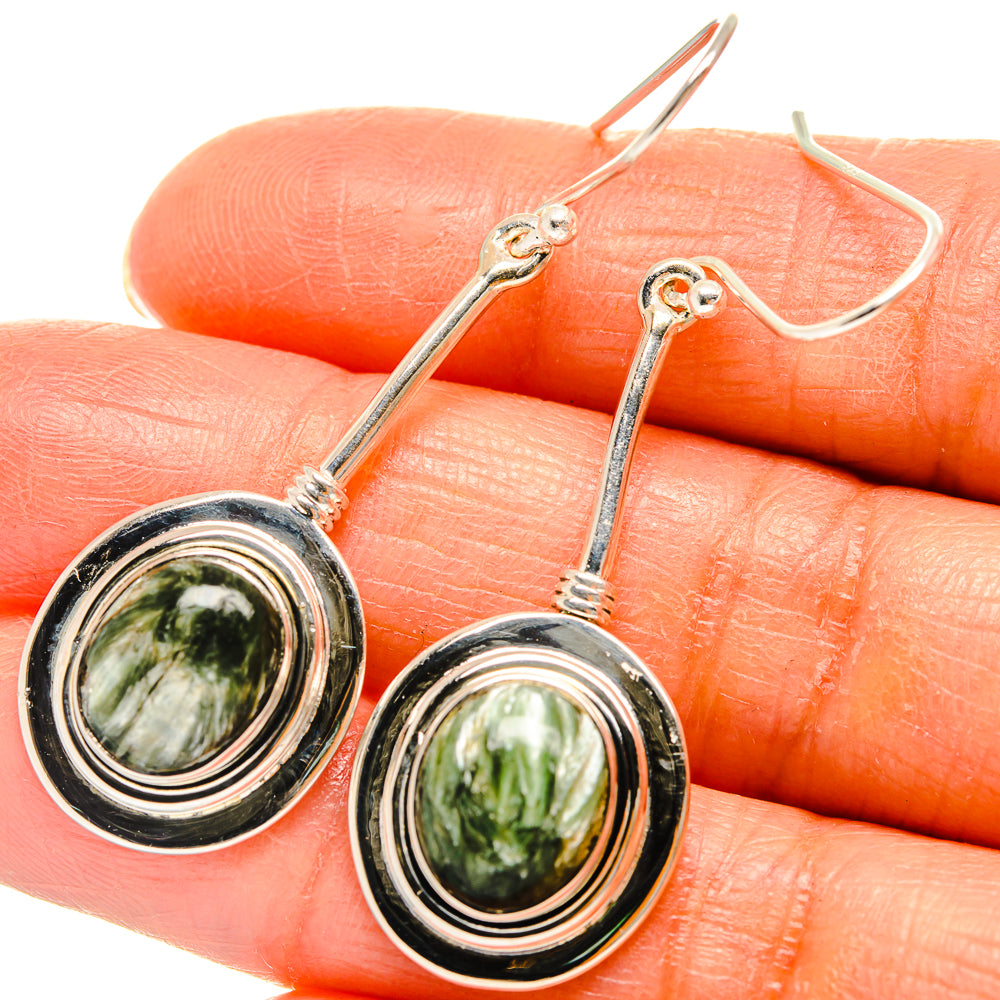 Seraphinite Earrings handcrafted by Anasilvercos - EARR425758