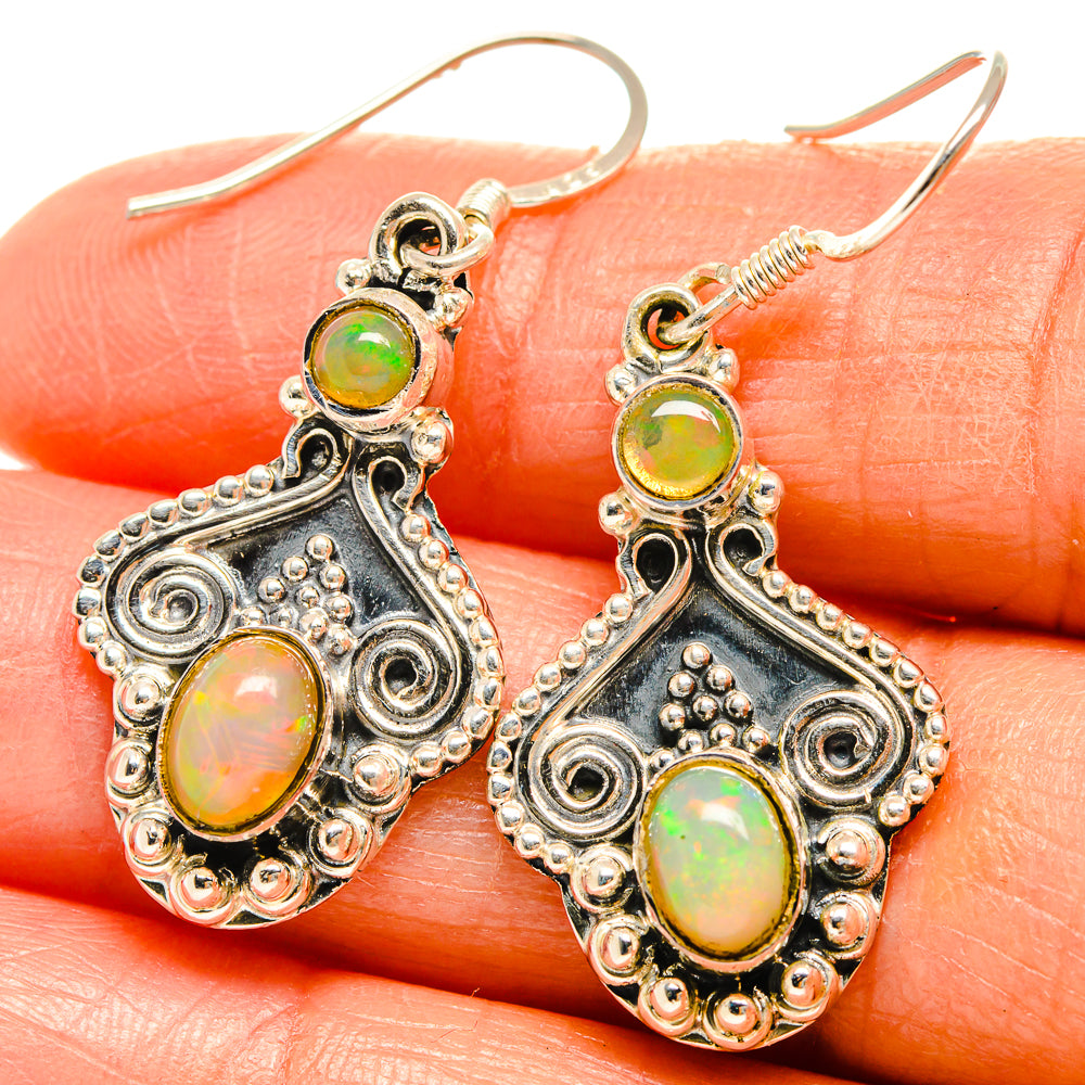 Ethiopian Opal Earrings handcrafted by Anasilvercos - EARR425759