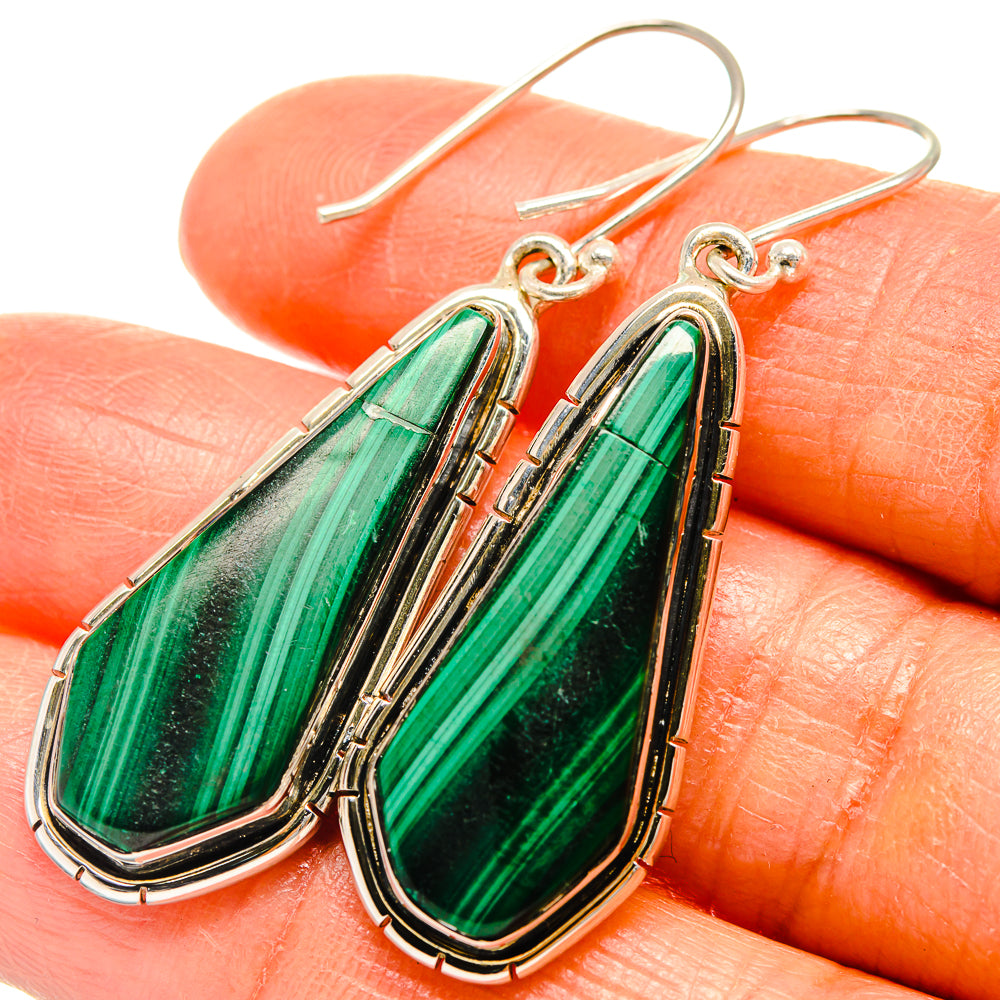 Malachite Earrings handcrafted by Anasilvercos - EARR425760