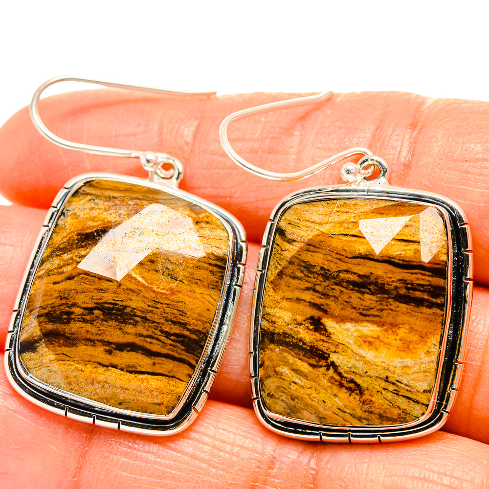 Tiger Eye Earrings handcrafted by Anasilvercos - EARR425766