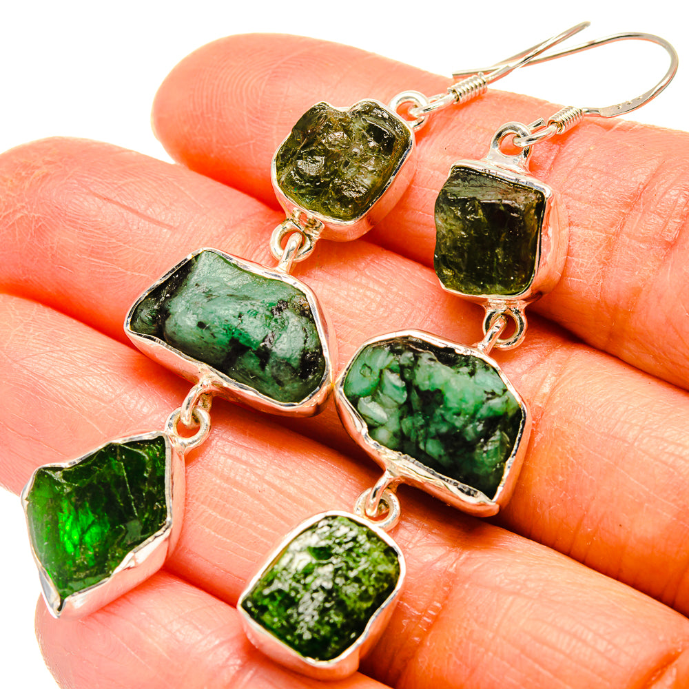 Chrome Diopside Earrings handcrafted by Anasilvercos - EARR425783