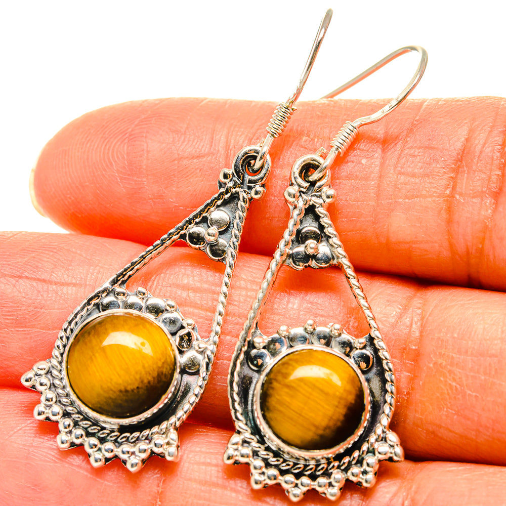 Tiger Eye Earrings handcrafted by Anasilvercos - EARR425792