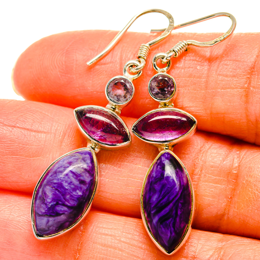 Charoite Earrings handcrafted by Anasilvercos - EARR425794