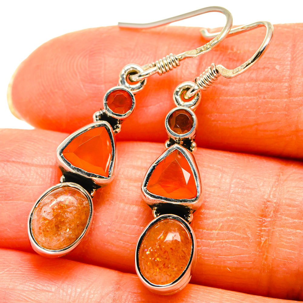 Sunstone Earrings handcrafted by Anasilvercos - EARR425799