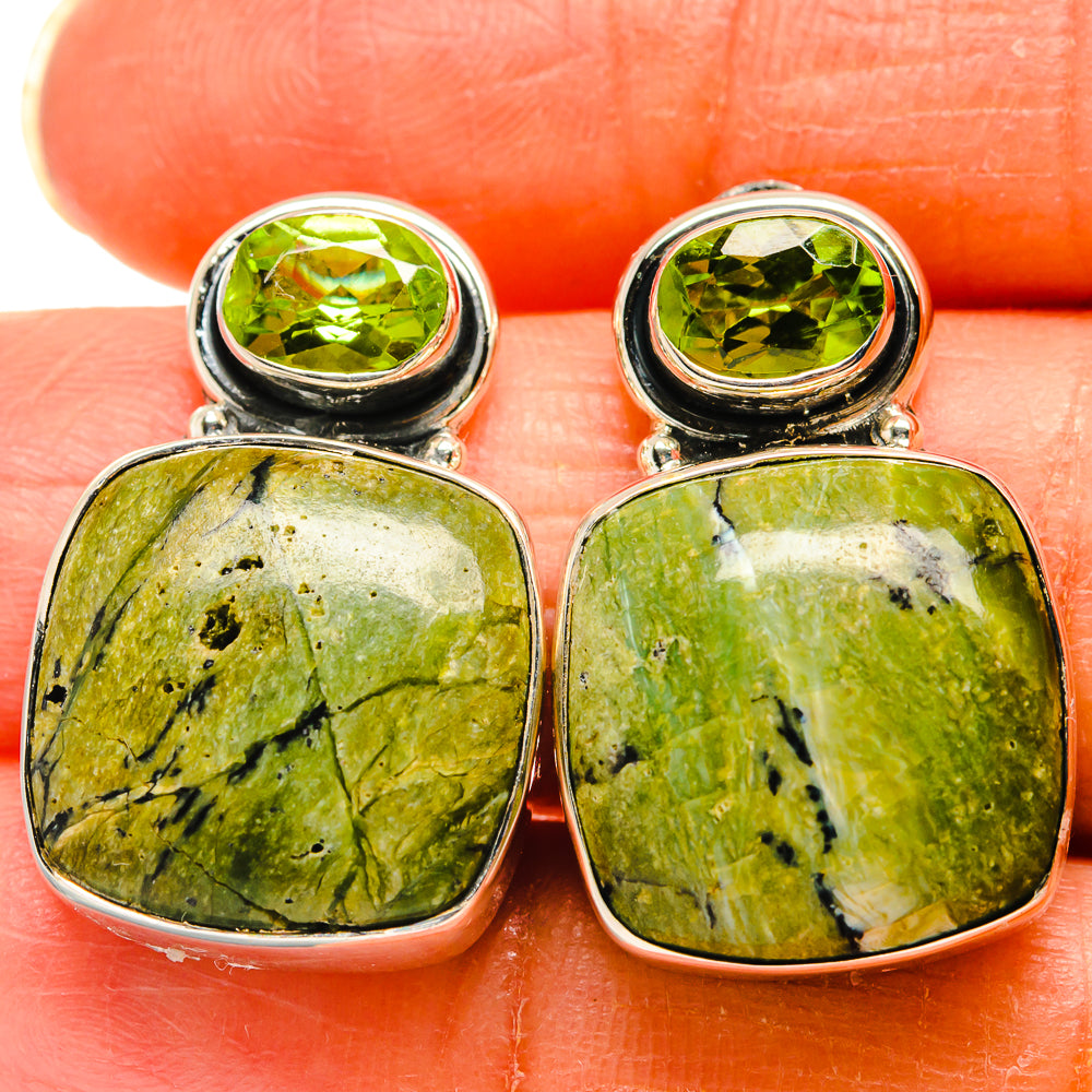 African Green Opal Earrings handcrafted by Anasilvercos - EARR425800