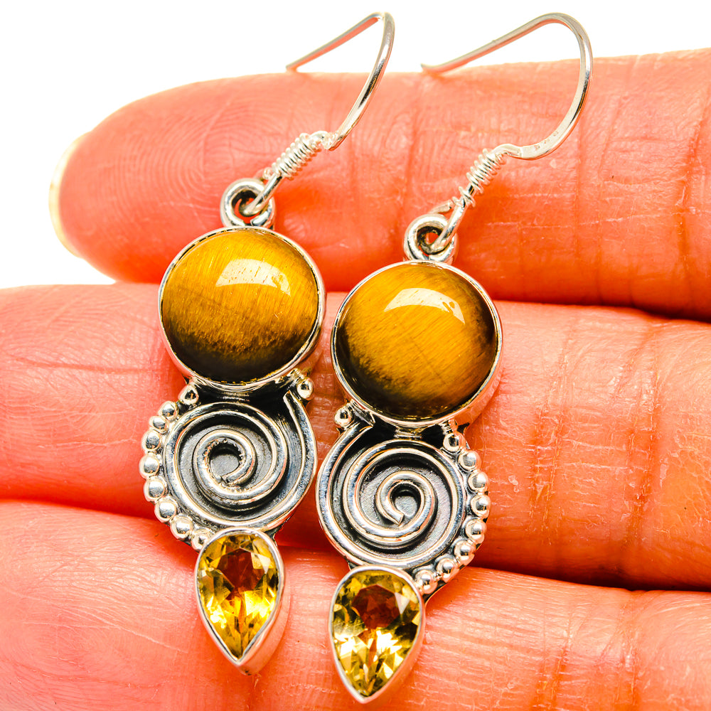 Tiger Eye Earrings handcrafted by Anasilvercos - EARR425808