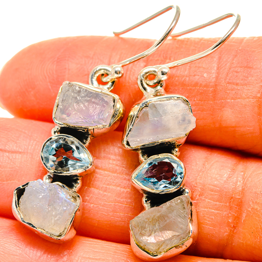 Rainbow Moonstone Earrings handcrafted by Anasilvercos - EARR425812