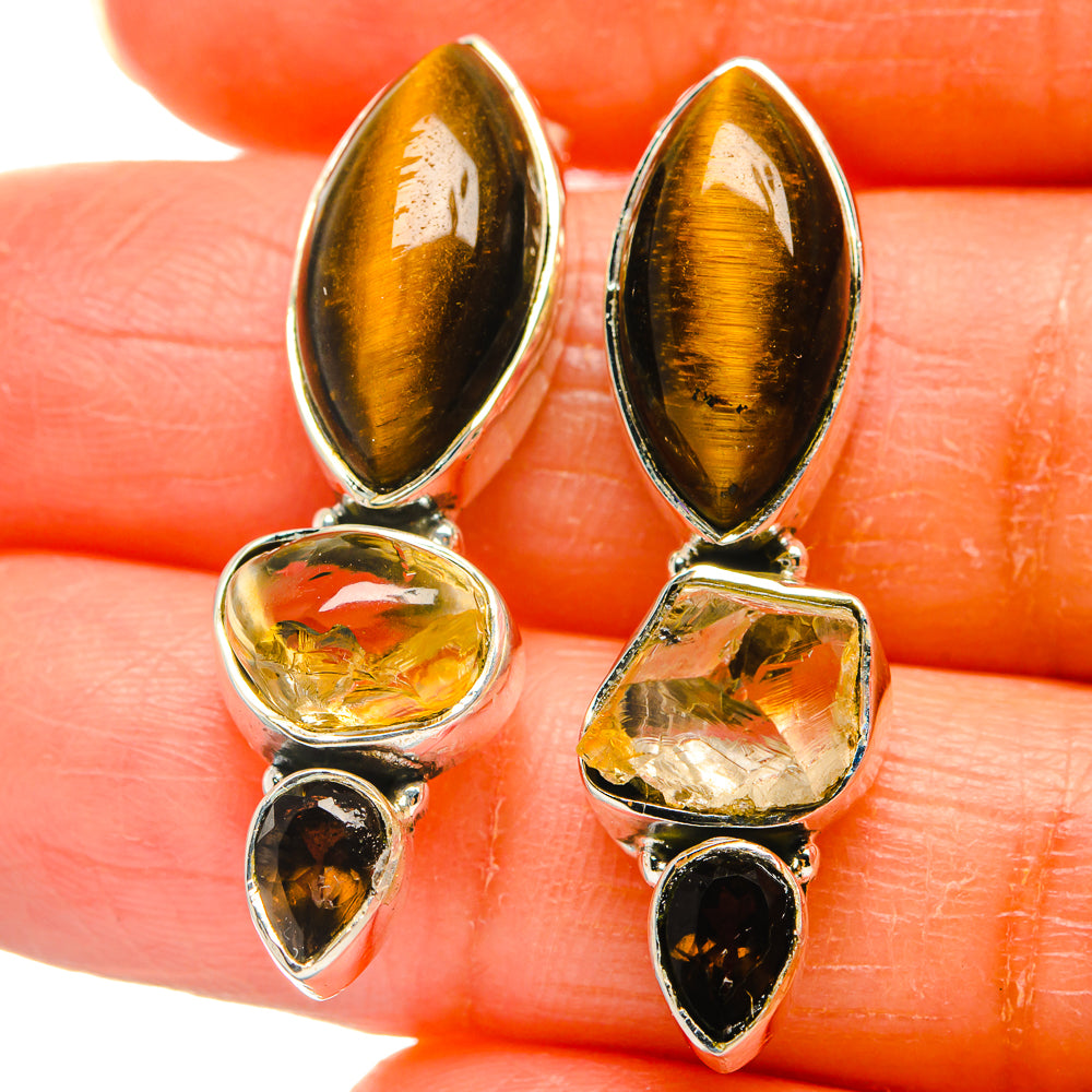 Tiger Eye Earrings handcrafted by Anasilvercos - EARR425820