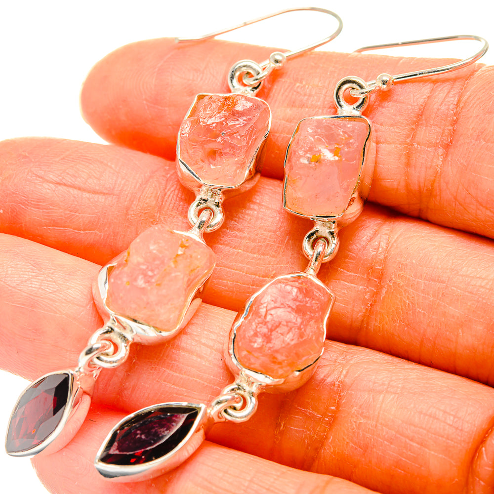 Rose Quartz Earrings handcrafted by Anasilvercos - EARR425834