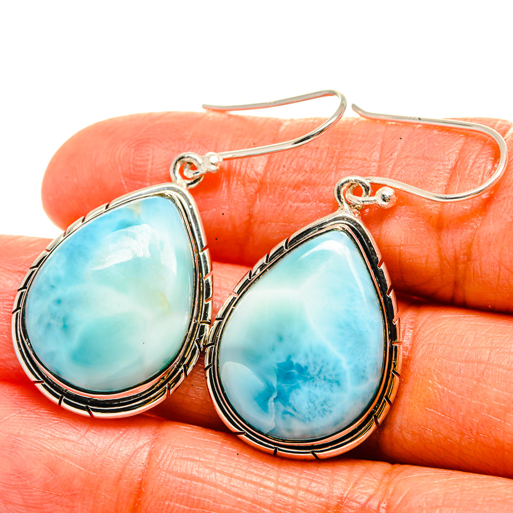 Larimar Earrings handcrafted by Anasilvercos - EARR425840