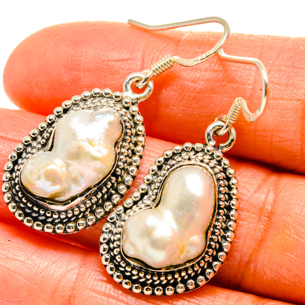Mother Of Pearl Earrings handcrafted by Anasilvercos - EARR425865