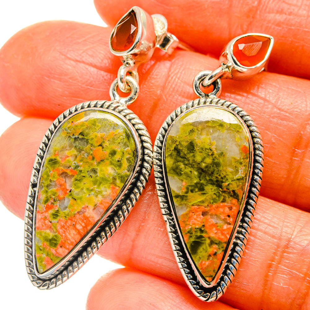 Unakite Earrings handcrafted by Anasilvercos - EARR425872