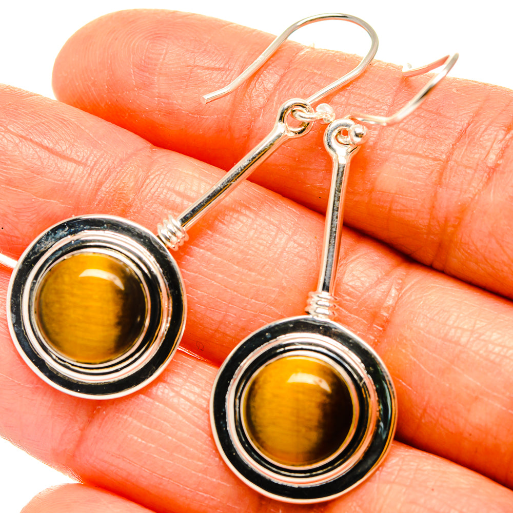 Tiger Eye Earrings handcrafted by Anasilvercos - EARR425873