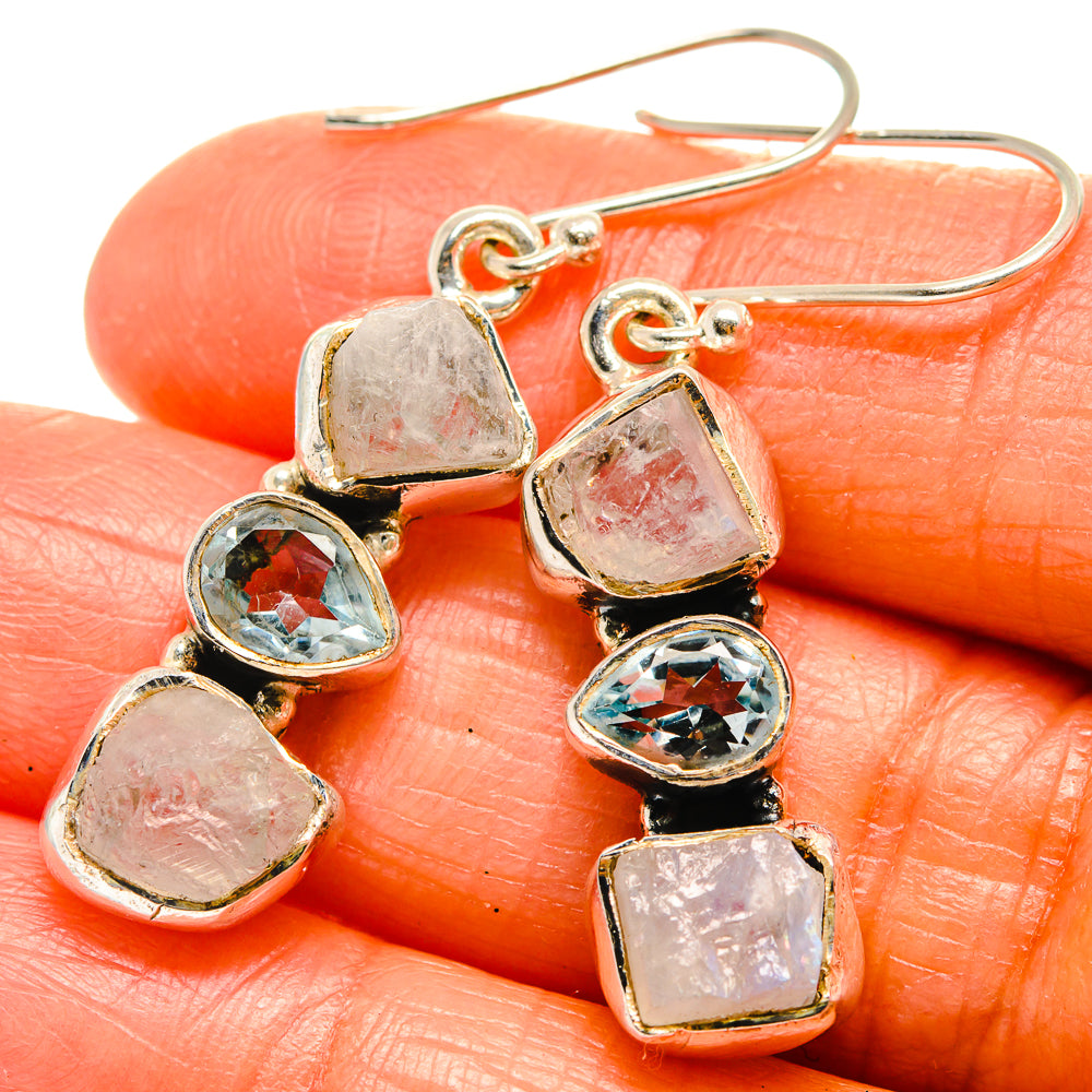 Rainbow Moonstone Earrings handcrafted by Anasilvercos - EARR425874
