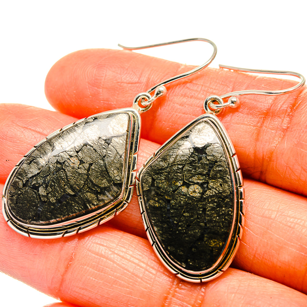 Pyrite Agate Earrings handcrafted by Anasilvercos - EARR425881