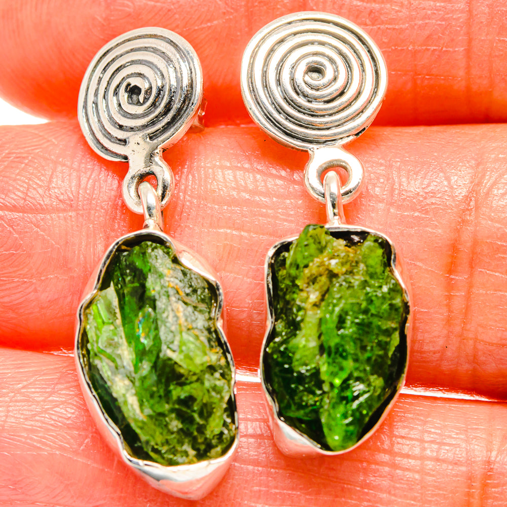 Chrome Diopside Earrings handcrafted by Anasilvercos - EARR425887