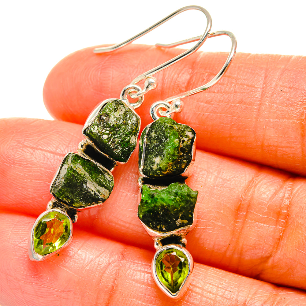 Chrome Diopside Earrings handcrafted by Anasilvercos - EARR425897