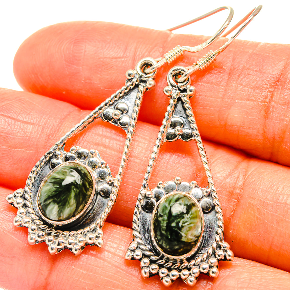 Seraphinite Earrings handcrafted by Anasilvercos - EARR425904