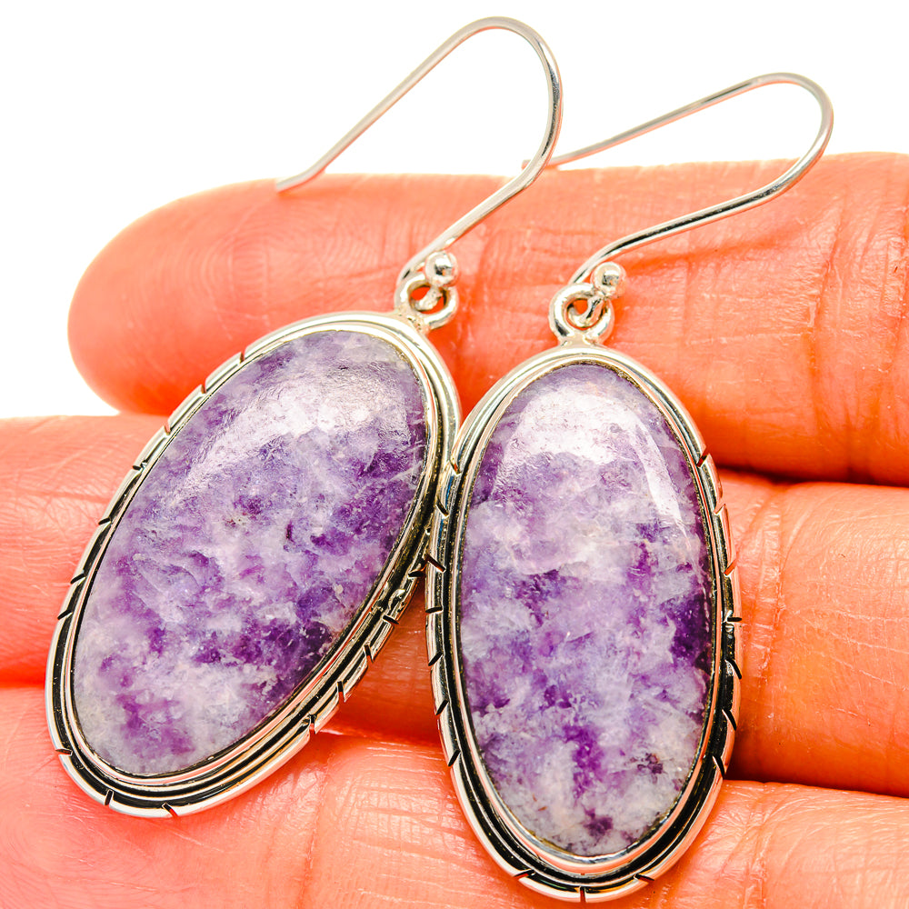 Lepidolite Earrings handcrafted by Anasilvercos - EARR425909