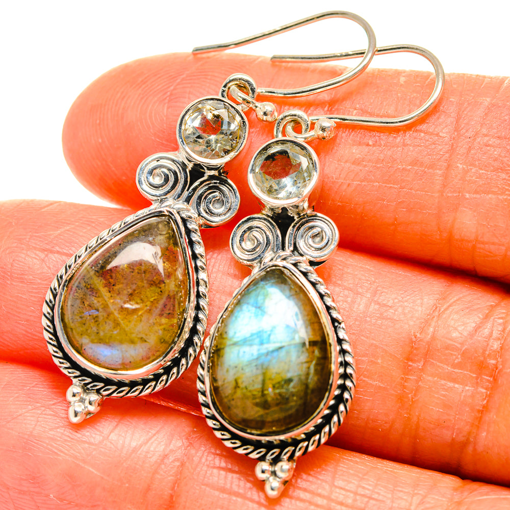 Labradorite Earrings handcrafted by Anasilvercos - EARR425913