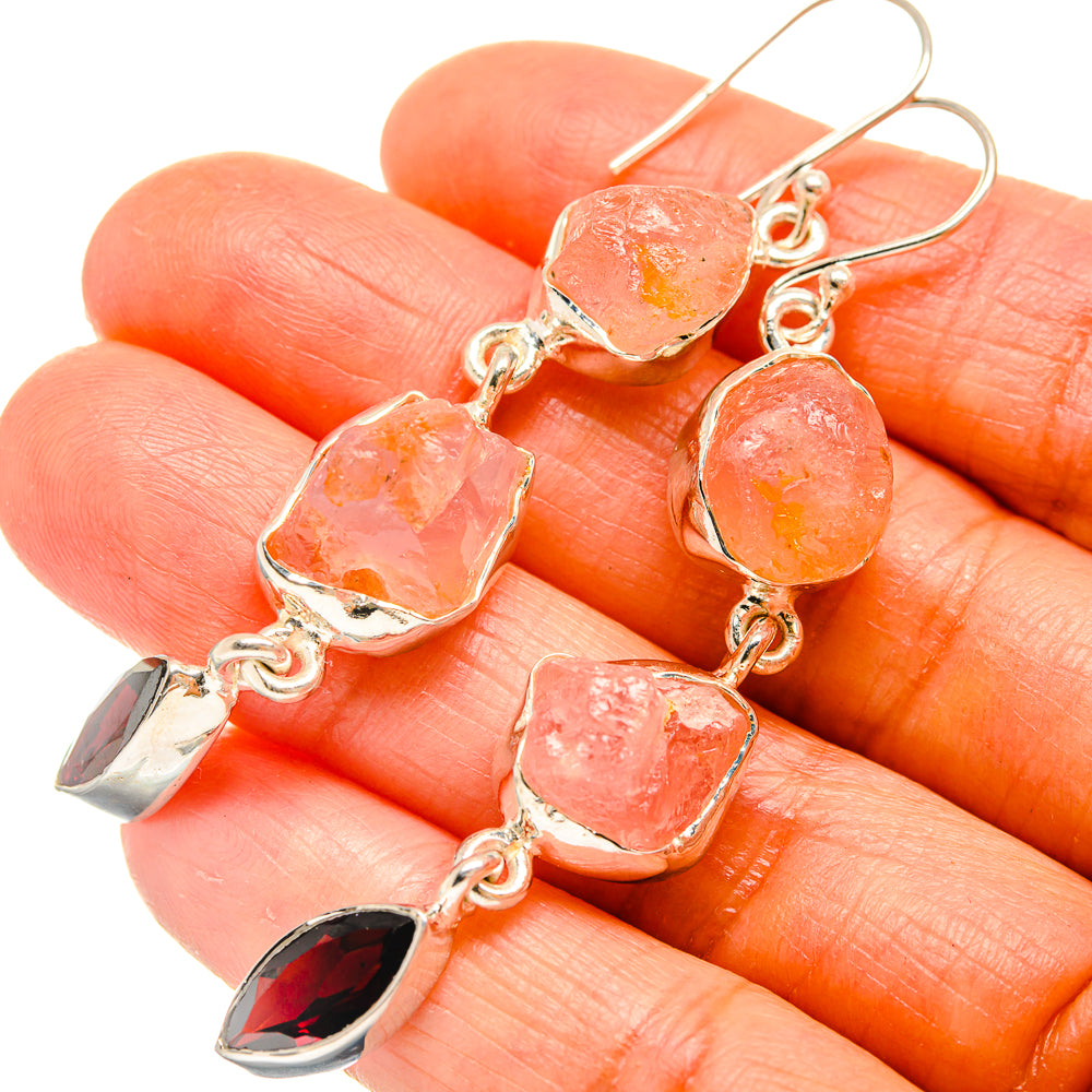 Rose Quartz Earrings handcrafted by Anasilvercos - EARR425934