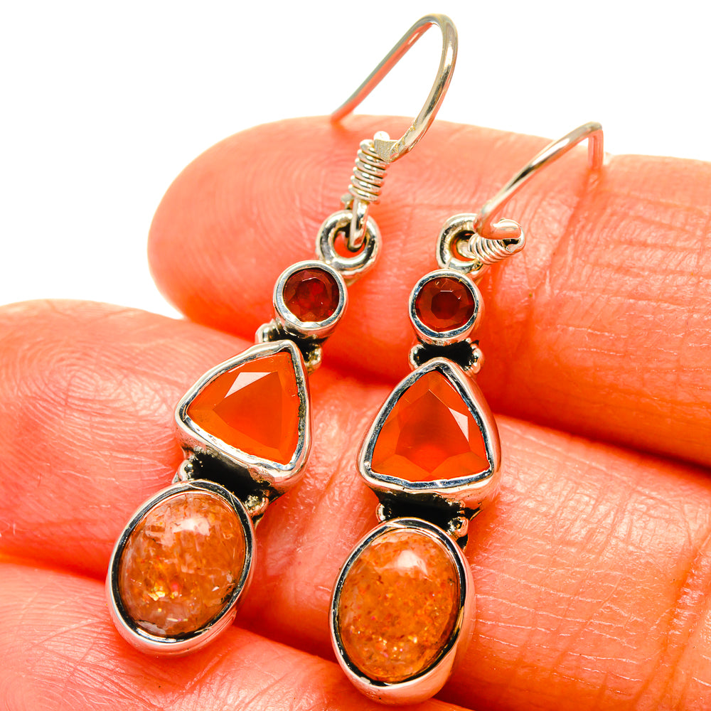 Sunstone Earrings handcrafted by Anasilvercos - EARR425948