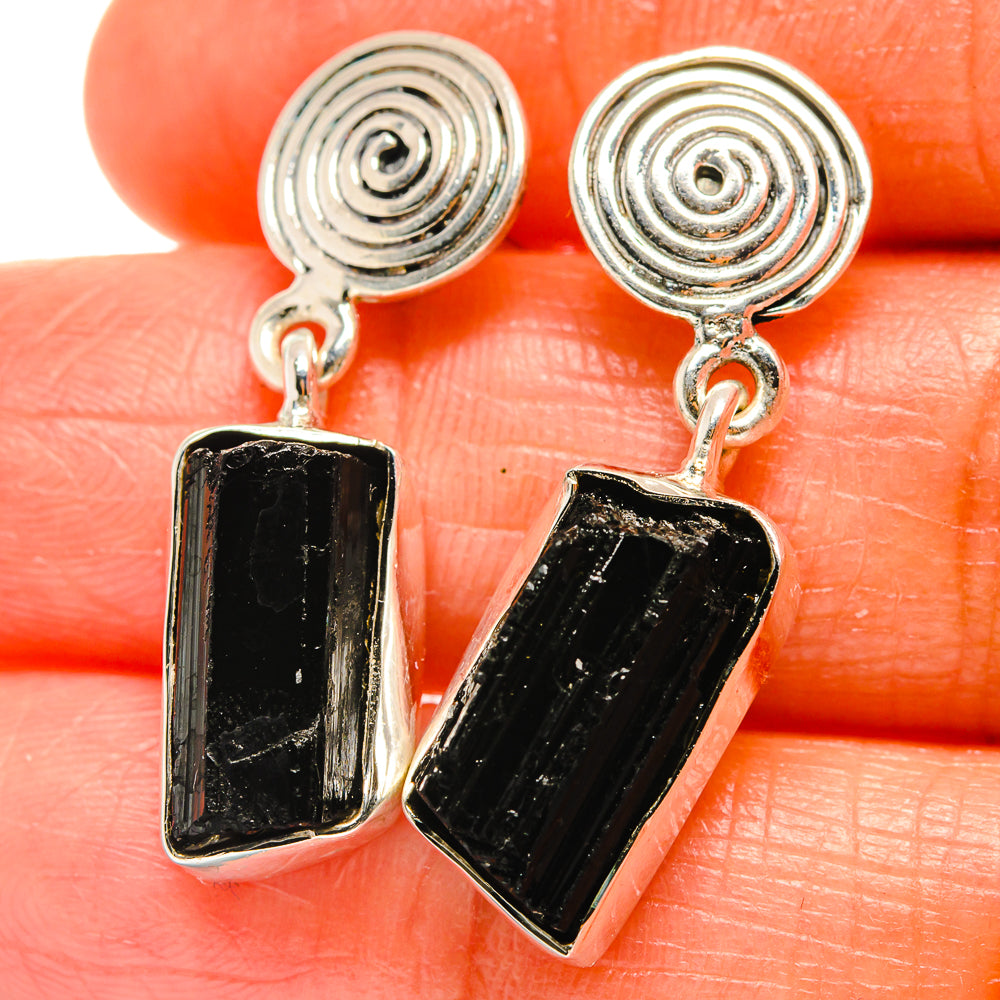 Black Tourmaline Earrings handcrafted by Anasilvercos - EARR425951