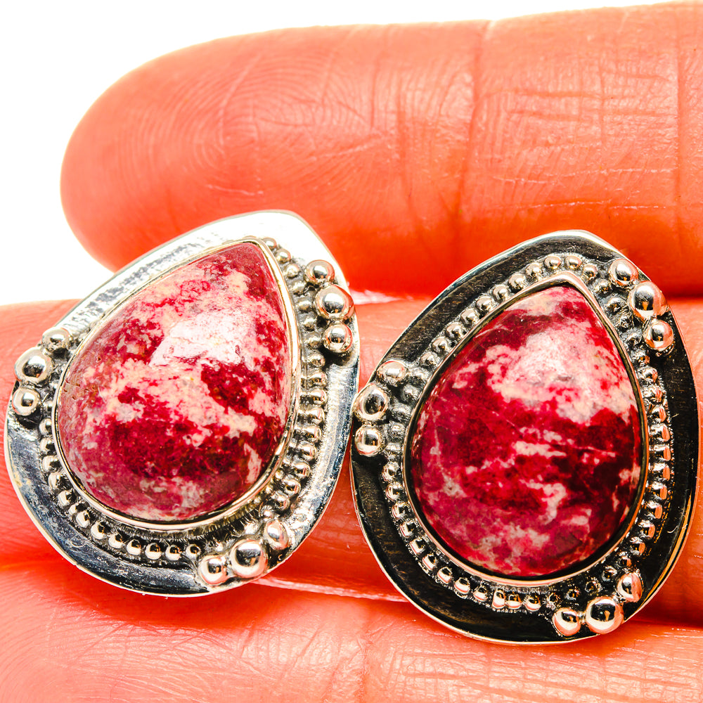 Thulite Earrings handcrafted by Anasilvercos - EARR425953