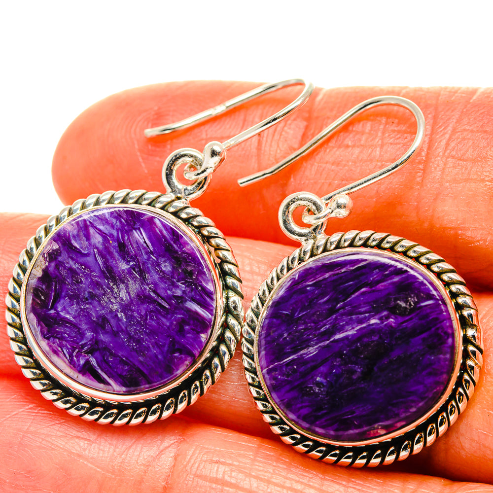 Charoite Earrings handcrafted by Anasilvercos - EARR425957