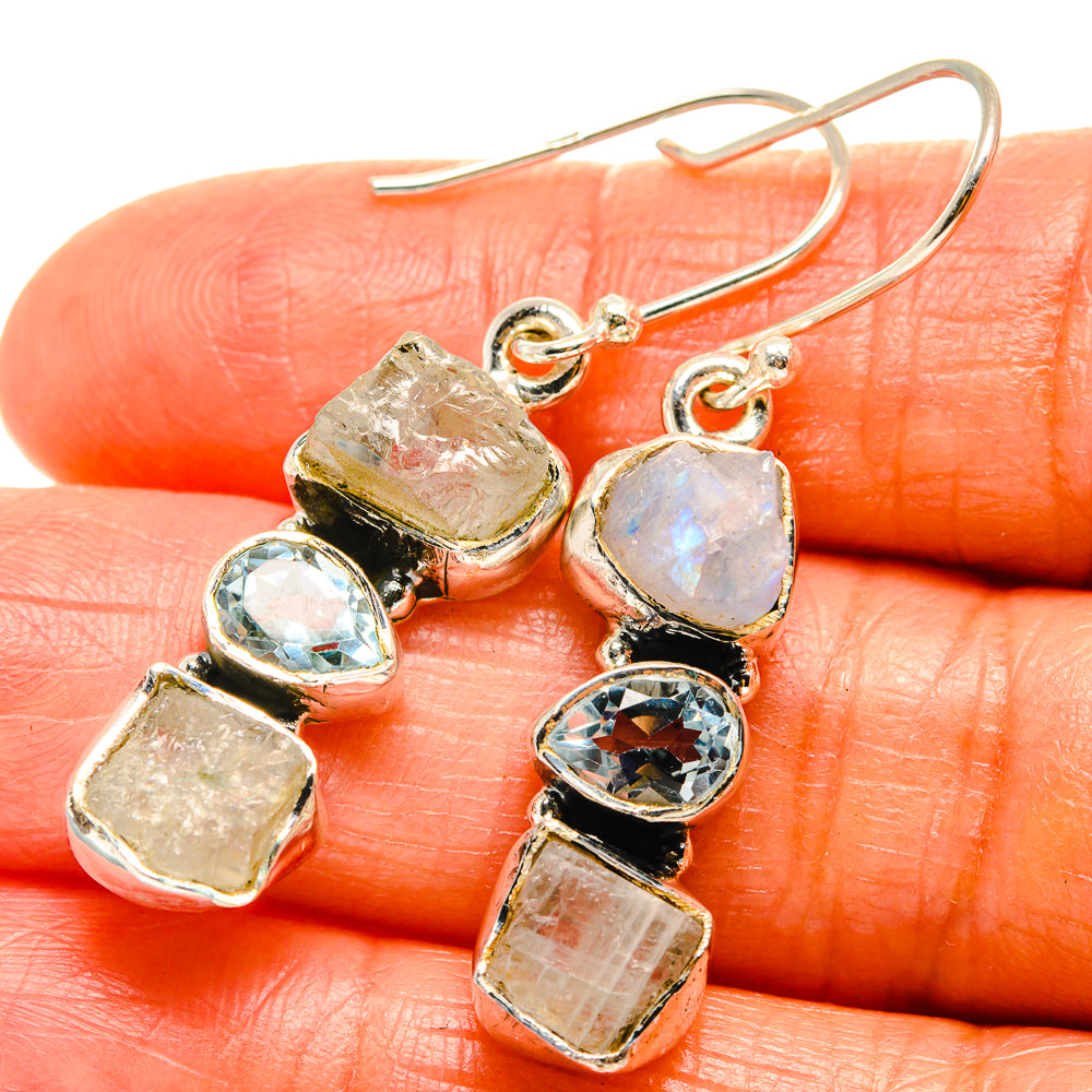 Rainbow Moonstone Earrings handcrafted by Anasilvercos - EARR425958