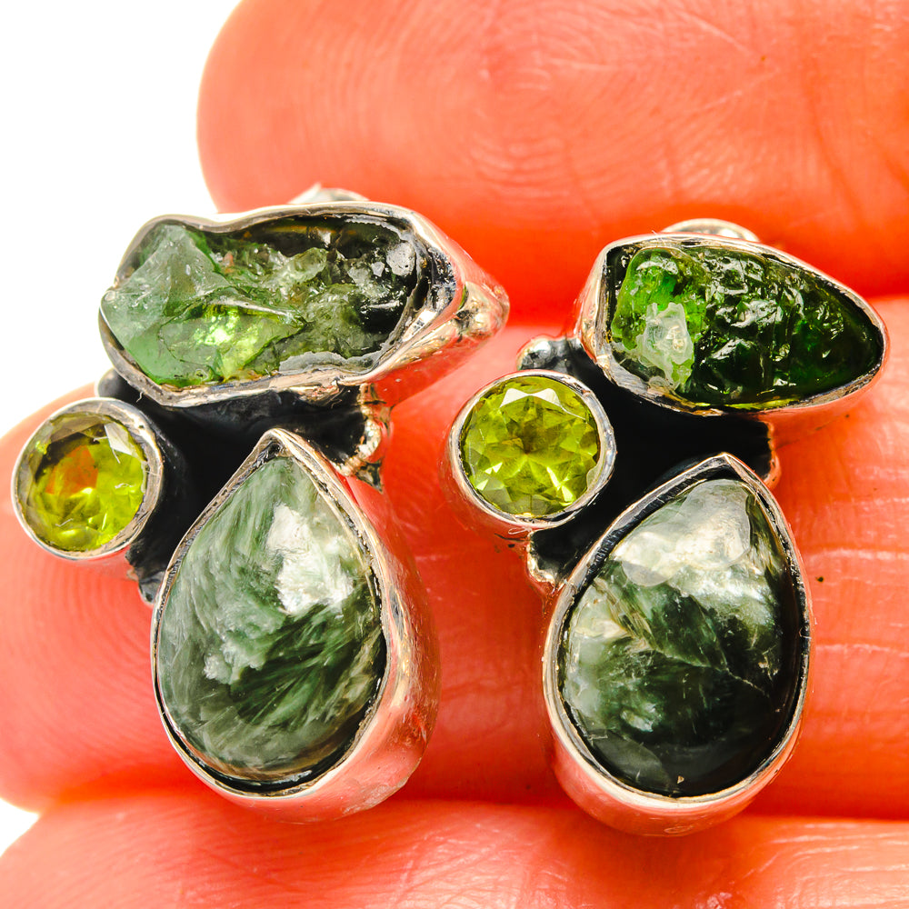 Seraphinite Earrings handcrafted by Anasilvercos - EARR425961