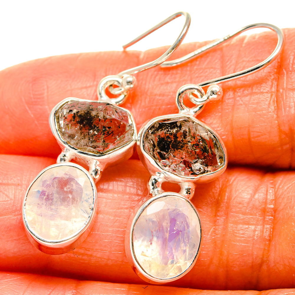 Rainbow Moonstone Earrings handcrafted by Anasilvercos - EARR425964