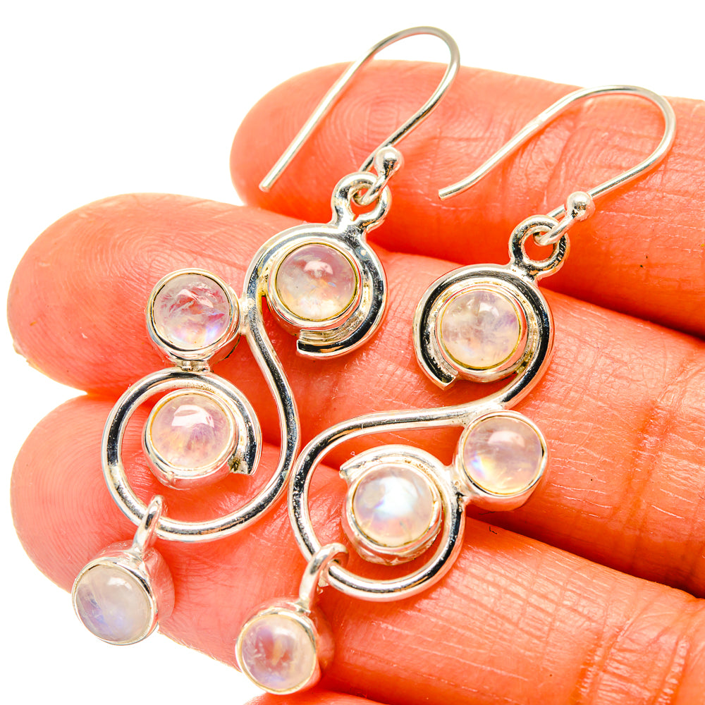 Rainbow Moonstone Earrings handcrafted by Anasilvercos - EARR425967