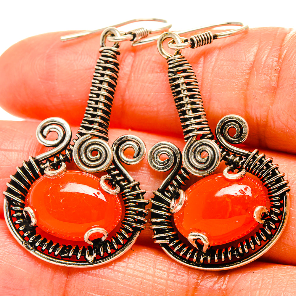 Carnelian Earrings handcrafted by Anasilvercos - EARR425975