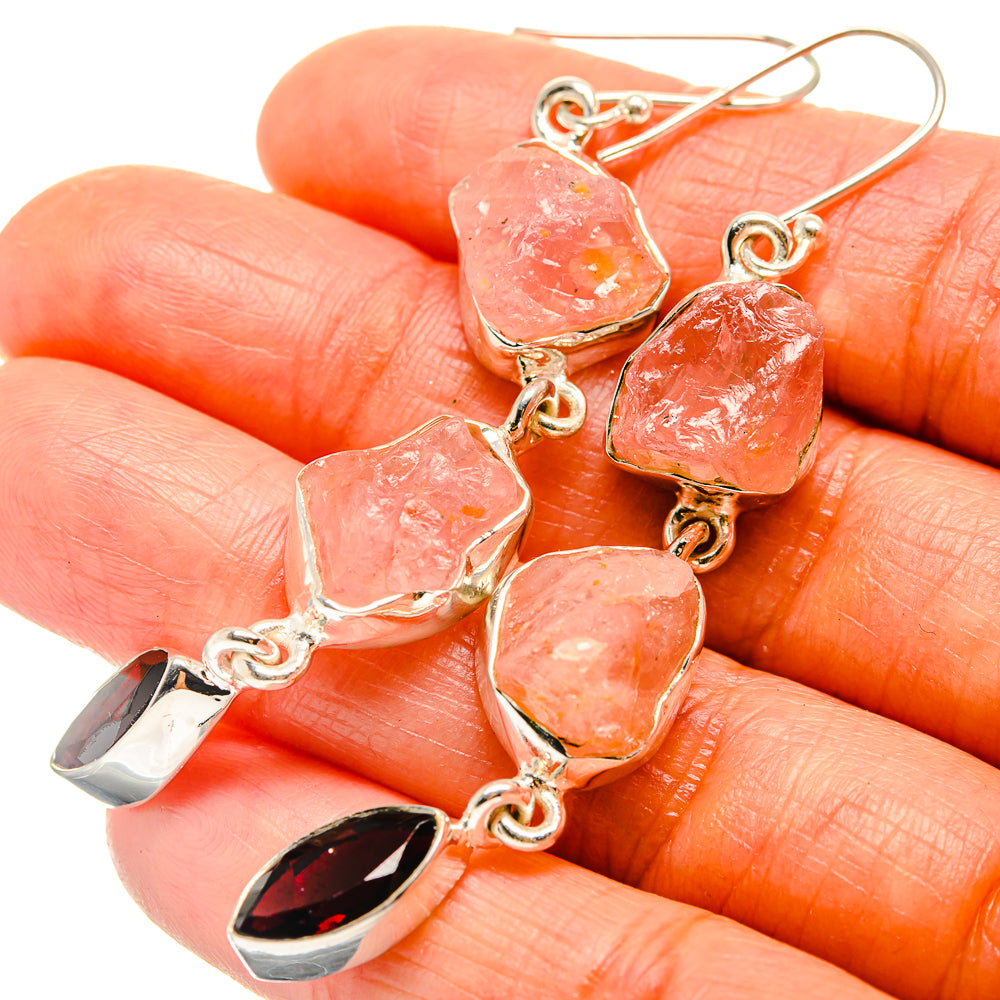 Rose Quartz Earrings handcrafted by Anasilvercos - EARR425984