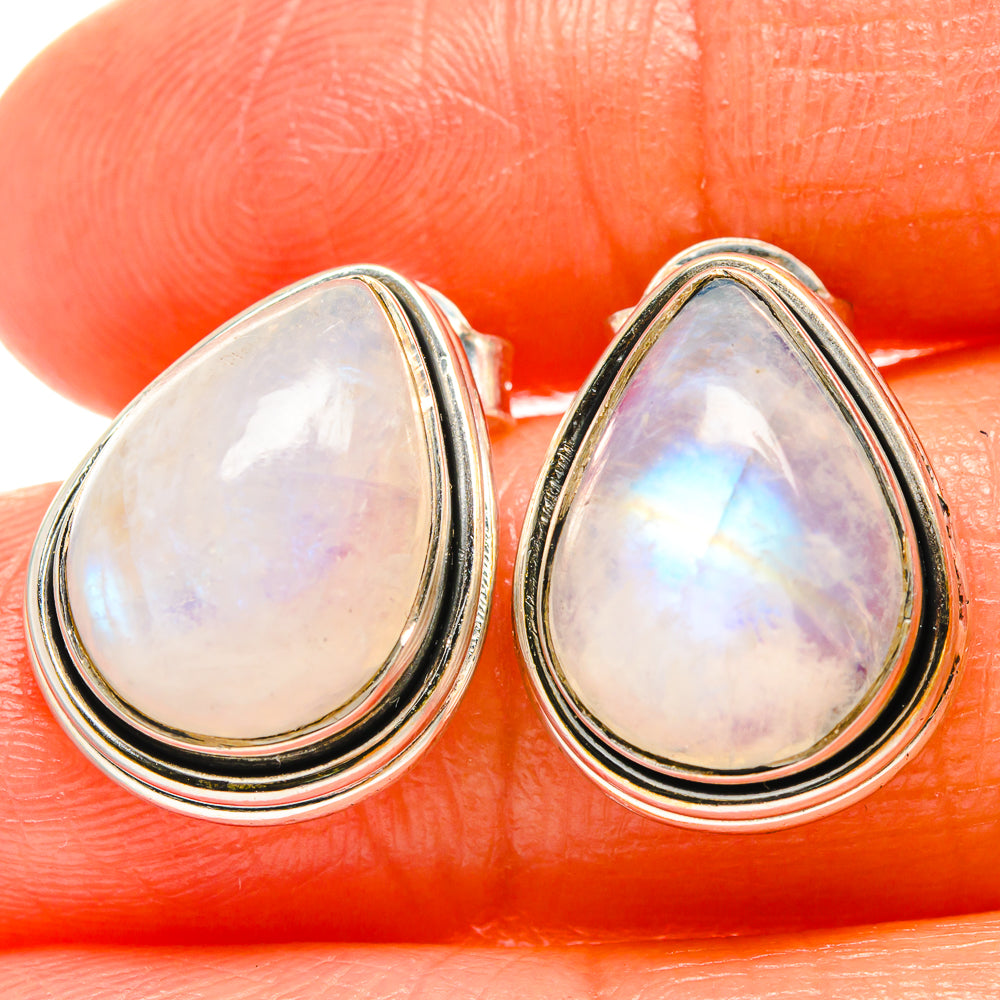 Rainbow Moonstone Earrings handcrafted by Anasilvercos - EARR425988