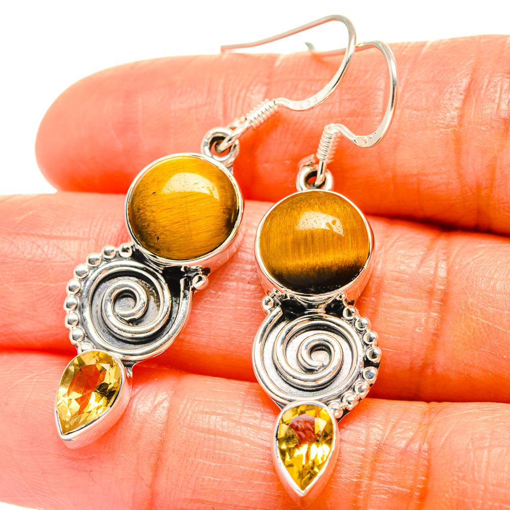 Tiger Eye Earrings handcrafted by Anasilvercos - EARR425996
