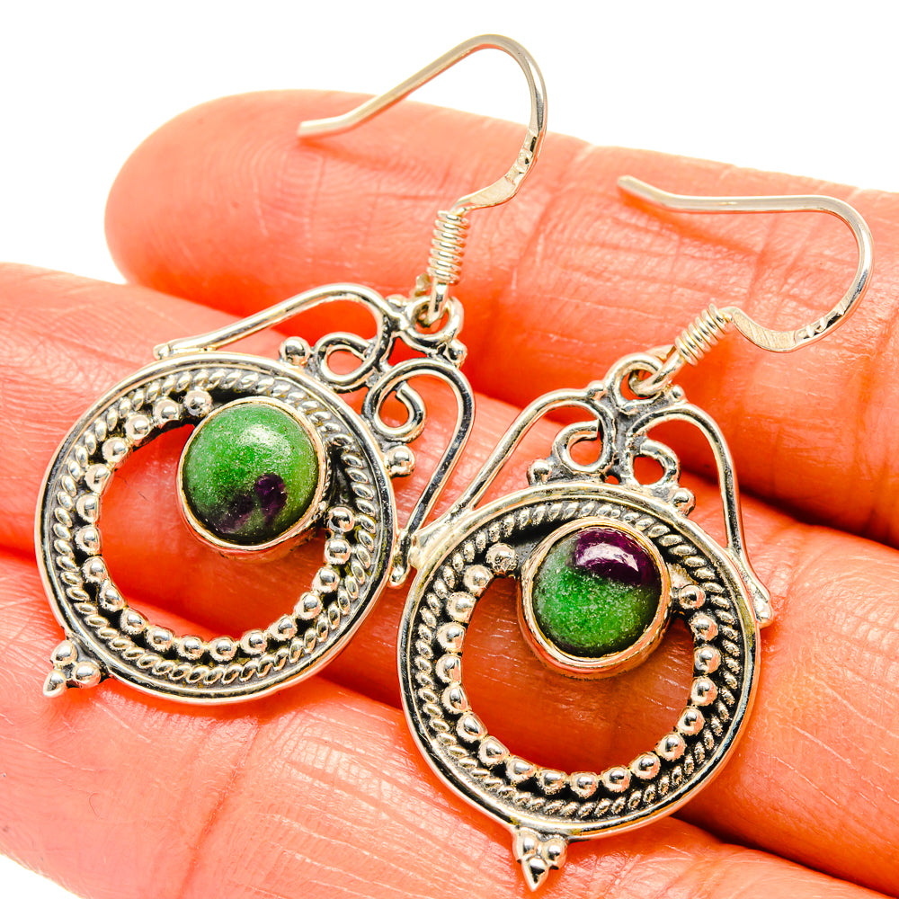 Ruby Zoisite Earrings handcrafted by Anasilvercos - EARR425998