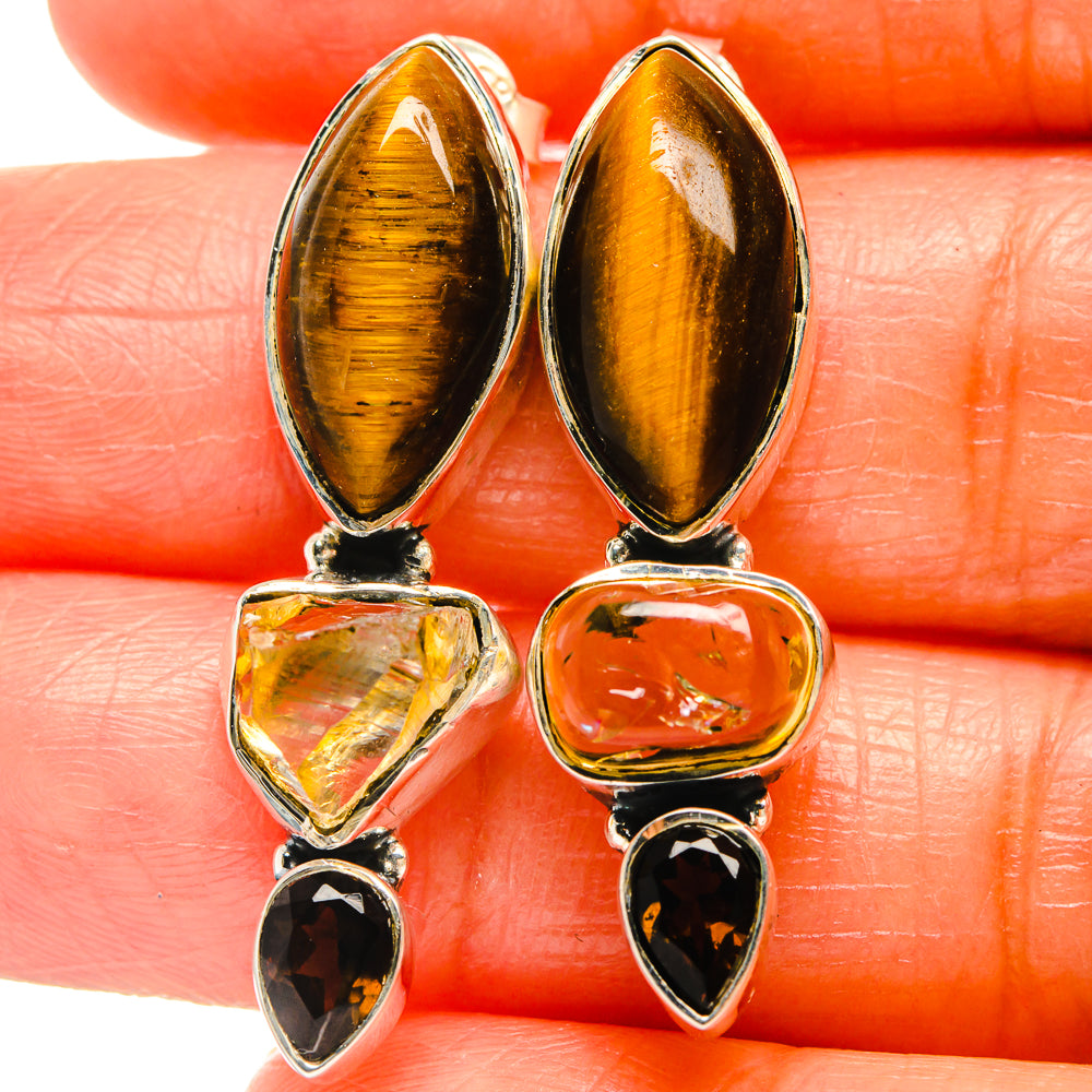 Tiger Eye Earrings handcrafted by Anasilvercos - EARR426004