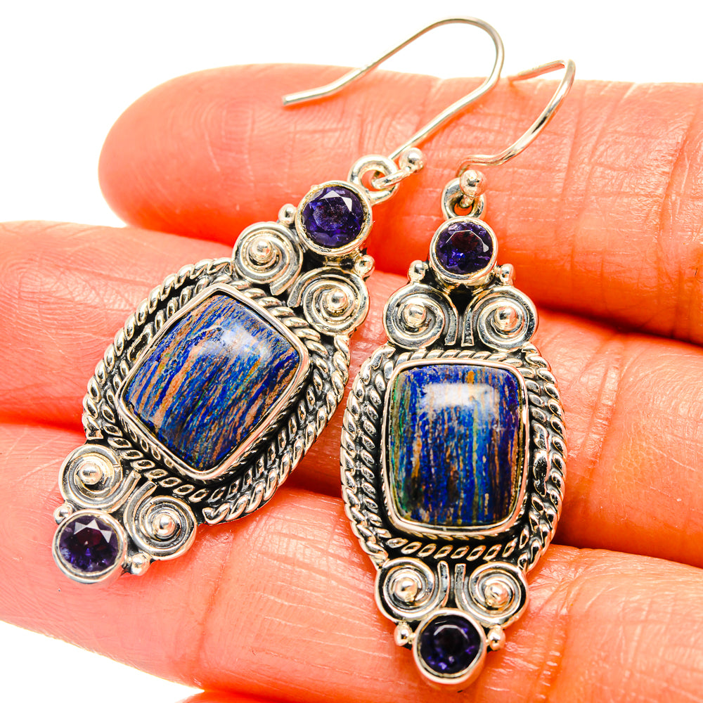 Azurite Earrings handcrafted by Anasilvercos - EARR426005